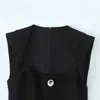 Comércio Transfronteiriço 2025 Atacado de Comércio Exterior Estilo Europeu e Americano Roupas Femininas Nova Moda Joias Macacão Curto Decorado com Botões