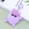 Pingente de Bolsa Elfo Colorido de Pelúcia Usando Óculos, Chaveiro de Boneca Monstro Bola de Carvão Pequena Preta, Decoração de Bolsa