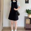 Vestido camisero de dos piezas estilo universitario para mujer, verano 2024, nueva falda para chica estudiante que reduce la edad, pequeña