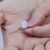 Huajie moda exquisito anillo de plata S925 incrustado con circonita blanca romántico para mujer anillo de boda amor venta directa