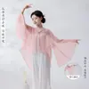 Cardigan de punto clásico, cuello en V abierto al frente, mangas anchas, estilo chino nuevo, conjunto de práctica de gasa fluido, top de entrenamiento de danza china