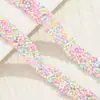 Respaldo Adhesivo Termofusible de Doble Cara, Tiras de Diamantes Mixtos Cilíndricos de Resina Colorida, Tiras de Diamantes de 1.5cm de Ancho, Pegatinas de Cristal para Zapatos y Bolsos