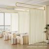 Hierro forjado en forma de U tipo L salón de belleza centro de salud cama de fisioterapia cama de belleza cortina divisoria cortinero tela cortina cortina marco de soporte para cortina
