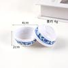 Modelo de tazón de porcelana azul y blanco en miniatura de simulación estilo chino mini accesorios de tazón para casa de juegos de comida diy juguetes de cocina