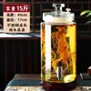 Botella de Vino Cilíndrica Delgada, Botella de Vidrio Espeso sin Plomo, Botellas de 2.5 kg a 15 kg, para Ginseng, Cuerno de Ciervo, Hierbas Medicinales, Vino de Frutas