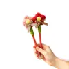 Dia do Professor Presente Prático Caneta Vermelha Especial para Professores Novo Estilo Crochê Flor Vermelha Pequena Presente Prático