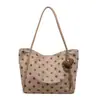Bolsa tote de bolinhas estilo coreano para mulheres, novo modelo 2026, bolsa de ombro de grande capacidade, versátil para o trabalho, bolsa tote simples