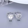 Nuevo anillo de perlas de girasol transfronterizo, plata S925, anillo de temperamento de lujo ligero y sencillo, accesorios de soporte vacío DIY, fabricantes