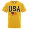 Camisetas Estampadas Hip Hop Bandeira de Carta 180Gusa Transfronteiriça para Homens Mulheres C