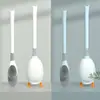 Cepillo de Inodoro de Silicona con Base, Cerdas Duras, Sin Ángulos Muertos, para Limpiar el Inodoro, Limpieza del Baño, Uso Doméstico