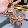 Llavero de poni de diamantes lindo coreano para mujer, llavero creativo para llaves de coche, colgante de bolso de moda, regalo al por mayor