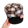Gorra de repartidor japonesa linda estilo coreano para mujer, nuevo modelo de principios de otoño, decoración para estudiantes, combinada con gorra octagonal a cuadros