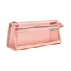 Estuche de malla transparente simple para la vuelta al cole para estudiantes, caja de papelería de doble capa de gran capacidad para exámenes, venta al por mayor para niños y niñas