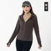 Nova jaqueta corta-vento com capuz para outono e inverno, moletom esportivo slim fit para mulheres, cardigã à prova de vento e quente de manga longa