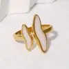 Anel Vintage de Luxo Leve Estilo Francês em Aço Inoxidável com Abertura Ajustável, Joia Dourada 18K com Gotejamento de Óleo Não Desbota, Fornecimento Transfronteiriço