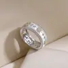 Anillo de Plata de Ley Cepillada Estilo Italiano para Mujer, Plata de Ley S925 Chapado en Oro con Diamantes, Anillo de Lujo Ligero, Popular en Transmisiones en Vivo de Xiaohongshu