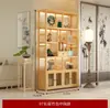 Vitrina con Múltiples Estantes, Gabinete de Té Estilo Chino No de Madera Maciza, Gabinete de Almacenamiento, Exhibidor de Pie