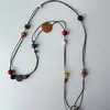 Estojo para Fone de Ouvido com Botão de Cordão de Couro Marrom Lanyard para Celular Alça Longa Trançada para Ombro ou Transversal Acessório Pendurado Pequeno de Yiwu