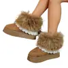 Botas de nieve de gamuza para mujer de talla grande transfronterizas, zapatos casuales de algodón con suela gruesa de gamuza otoño e invierno 2026, botas de nieve para mujer