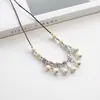 Nuevo Collar de Cerámica Jingdezhen Estilo Chino Pequeño Fresco Estudiante Collar Estilo Antiguo Cadena de Joyería Estilo Nacional Tejida a Mano para Niña