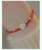 Pulsera de Loto de Plata Esterlina S925 para Mujer Pulsera de Ágata Roja del Sur Natural Nicho Lujo Ligero Gama Alta Pulsera de Estilo Chino Nuevo