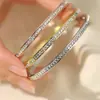 Pulseras Europeas y Americanas de Acero Inoxidable Que No Se Desvanecen, Tachonadas con Diamantes, Pulseras de Acero de Titanio de Alta Gama, Pulseras de Moda para Niñas, Venta al por Mayor