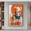Kaws pintura colgante marca de moda oso violento sala de estar sofá pintura de piso mural moderno minimalista pasillo pintura decorativa estudio en vivo