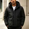 Chaqueta 3D de Invierno Transfronteriza Amazon 2026 Versátil con Capucha Desmontable Forro Polar Espesado Cálido Algodón Impermeable Casual