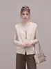 Suéter de punto liso con cremallera y cuello en V para mujer, estilo simple, nueva colección de otoño, ideal para capas, chaleco adelgazante, sin mangas, 2309