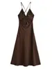 Para Vestido Ropa de Mujer Transfronteriza 2025 Verano Nuevo Estilo Europeo y Americano Simple Lino Bordado Falda Larga Midi