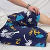 Shorts de Algodão Artificial Masculino Calça de Pijama de Seda de Algodão Calça de Meio Comprimento Fina de Verão Tamanho Grande Calça de Praia Roupa Externa Calça Grande para Casa