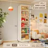 Estantería de Acero Dopamina Estante Estrecho para Almacenamiento de Pie para Sala de Estar Montado en Pared Estante de Almacenamiento Integrado Librería de Almacenamiento de Hierro