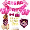 Festa de Pet ANIVERSÁRIO FELIZ ANIVERSÁRIO decoração balão rabo de andorinha toalha de saliva chapéu de ANIVERSÁRIO layout