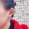 Aretes de gota de agua de cristal rosa con lazo incrustaciones de circonita en la uña aguja de plata S925 fabricantes clip para la oreja aretes preciosos