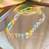 Collar de cuentas de arroz con esmalte de colores de estilo étnico para mujer, novedad de 2024, estilo chino, estilo retro, cadena de clavícula con nicho, accesorios.
