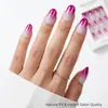 Unhas Portáteis Transfronteiriças, Unhas Postiças Portáteis Simples de Cor Sólida Degradê, Unhas Portáteis Prontas, Adesivos de Unha Portáteis Estilo Longo