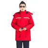 Ropa de trabajo de algodón antiestática de invierno, de longitud media, con tiras reflectantes, cálida y protectora, desmontable, adecuada para trabajadores de fábrica