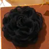 Flor de Cabelo, Broche, Flor de Sapato, Acessórios e Materiais para Penteado em Renda Floral com Bolinhas e Borda Queimada Estilo Coreano, Rosa Camélia
