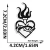 Parche Bordado Corazón Labios Blanco y Negro Estilo Punk Calavera Ojos Personalizado Parche Bordado por Computadora Parche Decoración para Ropa