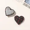 Tela de Algodón Retro Tela de Polka Puntos Corazón de Melocotón Corazón de Amor Bolsa con Botón de Corazón Botón DIY Bolsa para Pinza de Cabello Accesorios para Ropa Sombrero