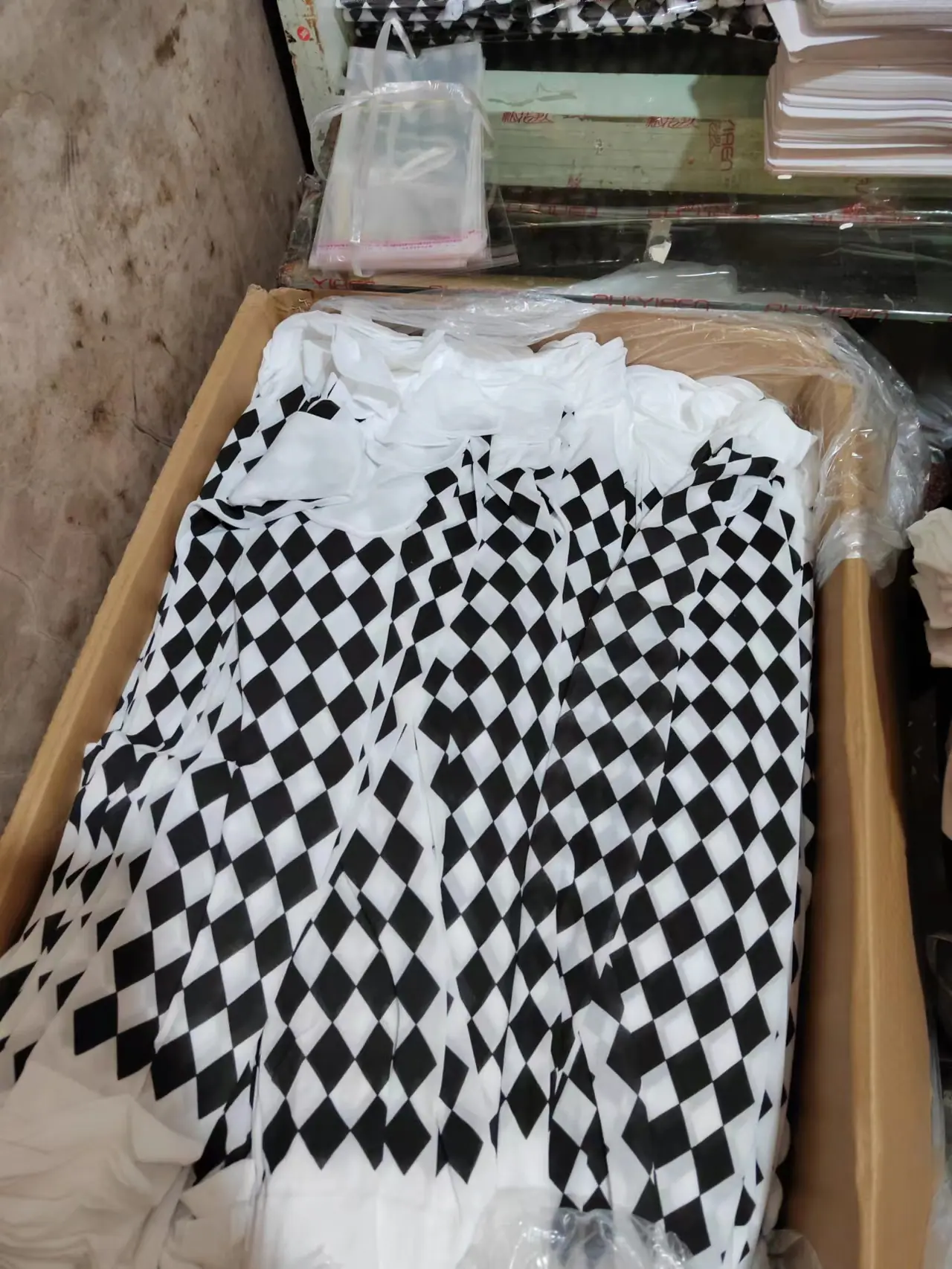 格子袜1