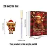 Producto nuevo transfronterizo Calendario de Adviento 2D de Vaca de las Tierras Altas 2026 Calendario de Navidad de Vaca de las Tierras Altas