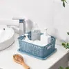 Caja de Almacenamiento Acrílica Hueca con Tapa Cesta de Almacenamiento Lavable para Escritorio Caja de Almacenamiento para Cosméticos Libros y Revistas