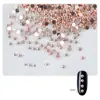 100 Adornos Metálicos para Uñas de Minerales Dorados y Plateados Remaches Metálicos de Semicírculo Accesorios para Uñas Base Plana Hemisferios Sólidos Bolas de Acero