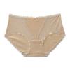 Calcinha Antibacteriana 10A, Algodão Feminina com Virilha de Seda de Amora, Absorvente de Umidade, Cintura Média, Sem Costura, Borda de Renda Sexy Feminina