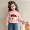 Suéter para niña otoño e invierno 2026 nuevo elegante moderno ropa de invierno para niños capa base niña bebé invierno rojo atuendo de Año Nuevo