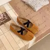 Sapatos Femininos Mary Jane de Elástico Retrô para Verão Estilo Ferradura 2026 Bico Aberto com Divisão Cruzada Sapatos de Salto Único Novo Estilo