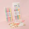 Caneta Marcadora Fluorescente de Duas Pontas para Estudantes, Caneta Colorida para Anotações, Especial para Destacar Pontos Chave, Caneta de Cor Clara