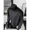 Otoño e Invierno Nueva Camisa Henley Estilo Americano Camiseta de Manga Larga Marca de Moda para Hombre Capa Base Camiseta Interior Sudadera Holgada Versátil Ropa para Hombre