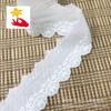 Venta al por mayor directa de fábrica encaje de algodón blanco ancho 5 cm pétalos unilaterales no porosos accesorios de alta calidad decoración